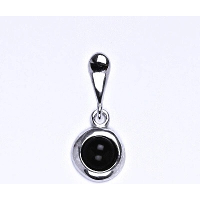 Čištín Stříbrný přívěsek přírodní kámen onyx P 1470 22