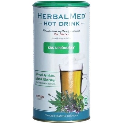 Dr.Weiss HerbalMed Hot Drink nachlazení a rýma prášek na přípravu nápoje při rýmě a nachlazení 180 g