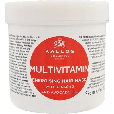 Kallos KJMN Multivitamin Energising Hair Mask 275 ml