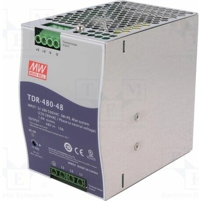 MEAN WELL TDR-480-48 Napájecí zdroj: spínaný; na lištu DIN; 480W; 48VDC; 10A; OUT: 1