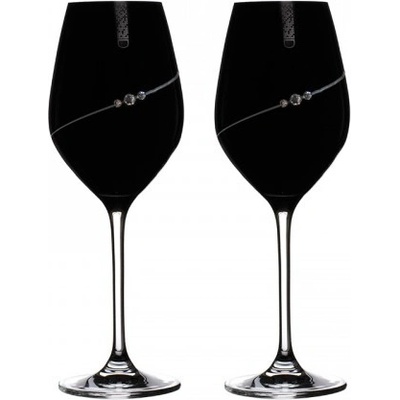 Bohemia Crystal Sklenice na bílé víno přátelská souprava Silhouette black 2 ks 360 ml