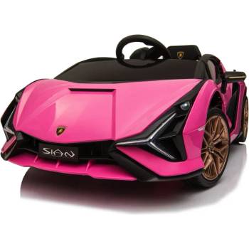 ROLLZONE Lamborghini Sian 12V - Детска акумулаторна кола, Розова, EVA гуми (QLS6388-pink)