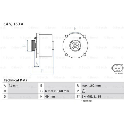 Alternátor BOSCH 0 986 041 750