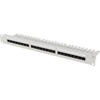 Lanberg Пач панел, Lanberg patch panel 24 port 1U 19" CAT. 6 utp with cable organizer grey (PPU6-1124-S)