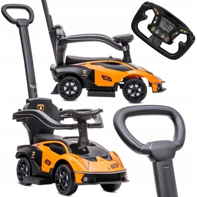 Sun Baby auto s opěradlem s funkcí hudby s rukojetí a svorkou Lamborghini Essenza SCV12 zelená