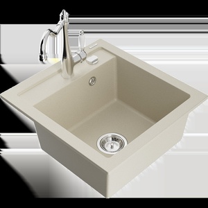 Mexen Vito гранитна кухненска мивка с 1 корито с кухненски смесител Carla, (6503-69-670700-00)