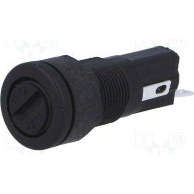 BULGIN FX0454 Zásuvka; 5x20mm; 250V; na panel; černá; UL94V-0; polyester