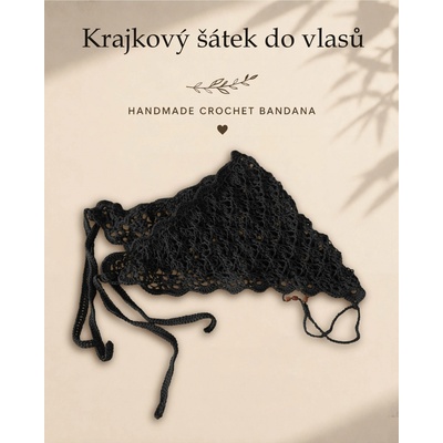 Maliso šátek do vlasů bandana z přírodní bavlny černá