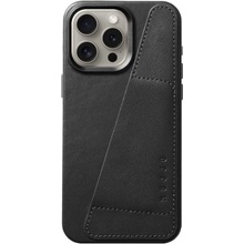 Mujjo Full Leather Wallet kožený s kapsou na karty iPhone 15 Pro Max - černé