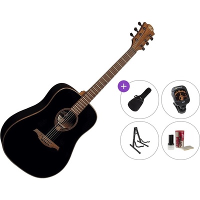 LÂG GUITARS Tramontane 118 T118D Premium SET Black Акустична китара