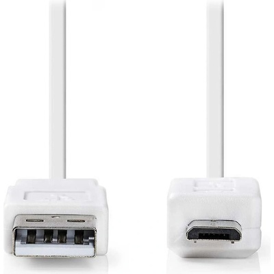 Nedis CCGP60410WT10 USB 2.0, plochý, A Zástrčka - Micro B Zástrčka, 1m, bílý