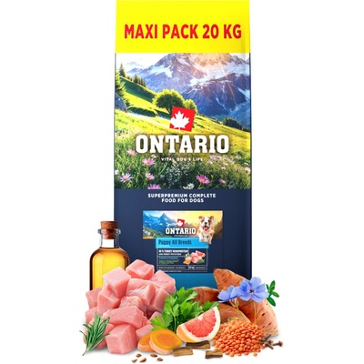 Ontario Puppy & Junior All Breeds Monoprotein Turkey & Sweet Potatoes 20 kg