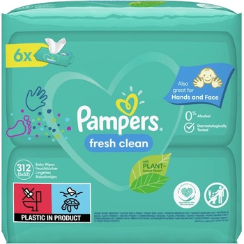 Pampers Fresh Clean мокри кърпи 6 x 52 броя