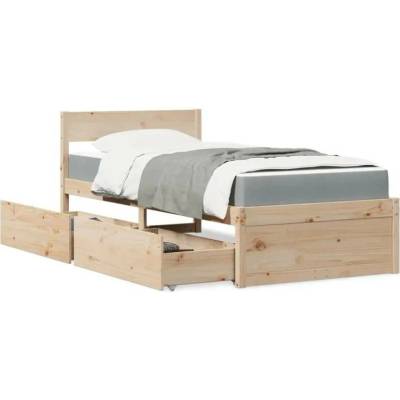zahrada-XL 3281919 Postel se zásuvkami a matrací masivní borovice