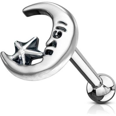 Šperky4U cartilage piercing do ucha měsíc CP1037