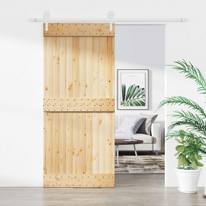 vidaXL Преплъзваща се врата 90 x 210 cm Естествено и бяло (3445179)
