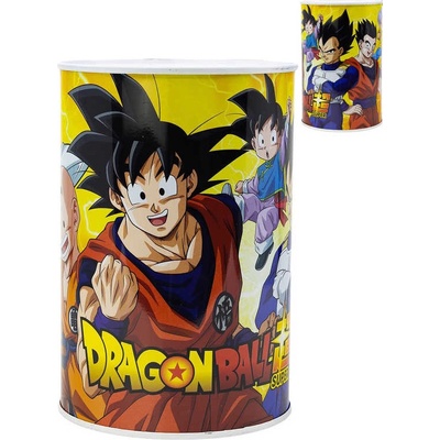 Pokladnička plechovka Dragon Ball Super 15cm kovová dětská kasička