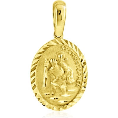 Gemmax Zlatý medailon Svatý Kryštof patron řidičů a cestovatelů GUPYN 32191