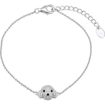 SILVEGO stříbrný na ruku pes Bady s čirými Brilliance Zirconia dámský MW14110B