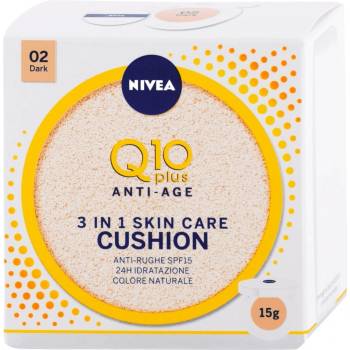 Nivea Q10 Plus Anti-Age hydratačný make-up v hubke vyplňujúci vrásky 02 Dark 15 g