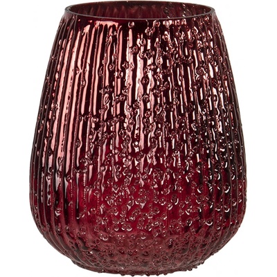 Červený bublinkový skleněný svícen Bubble L - Ø 13*13 cm - Clayre & Eef – Hledejceny.cz
