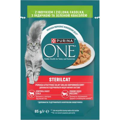 Purina ONE mokré krmivo pre sterilizované mačky morčacie v šťave 26x85 g