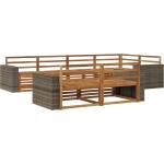 vidaXL Комплект дивани за открито 7 бр. Натурално (3383487)