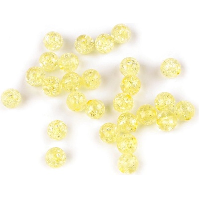 Plastové korálky kraklované Ø8 mm - žltá (30 g)