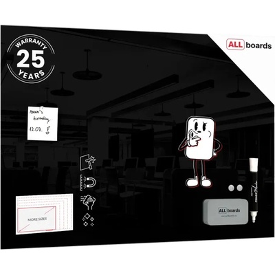 ALLboards CLASSIC TS90x60BK Skleněná tabule 90 x 60 cm