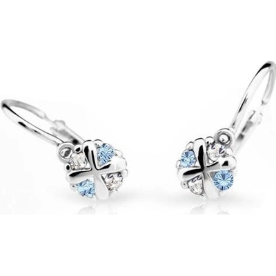 Cutie Jewellery náušnice C2153B Arctic Blue biele zlato