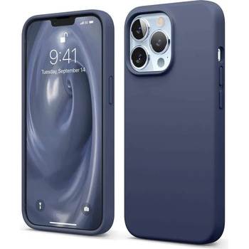 elago Soft Silicone Case - силиконов (TPU) калъф за iPhone 13 Pro (тъмносин)