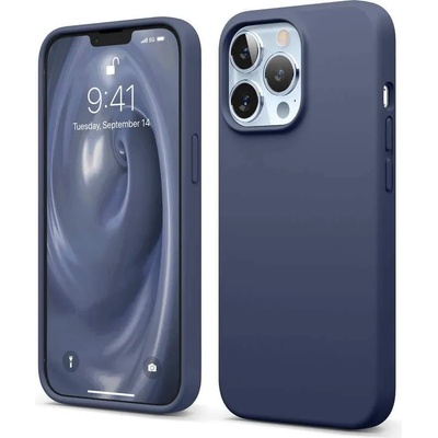 elago Soft Silicone Case - силиконов (TPU) калъф за iPhone 13 Pro (тъмносин)