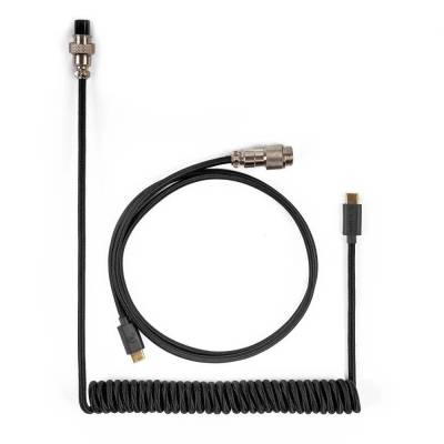 Кабел за клавиатура Keychron Coiled Aviator Custom USB Cable, USB-C - USB-C, Черен (KEYCHRON-ACC-Cab-B)