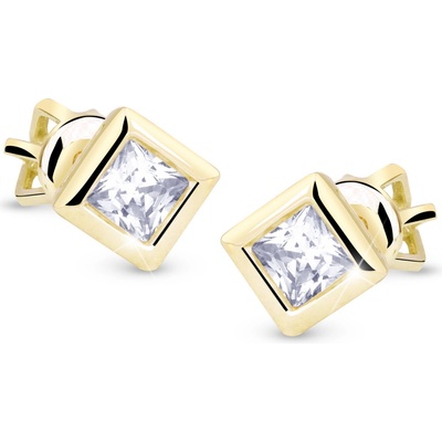Cutie Jewellery - gold Náušnice Z8043 na šroubek ze zlata se zirkony