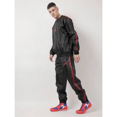 Lonsdale Sauna Suit Senior Round Neck - Black/Red