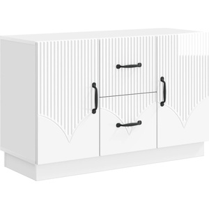 vidaXL Служебен шкаф Бял гланц 89 x 34, 5 x 57 см Инженерна дървесина (895349)