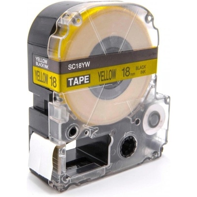 Epson LC-5YBP, SC18YW, 18mm x 8m, čierna tlač / žltý podklad, kompatibilná páska