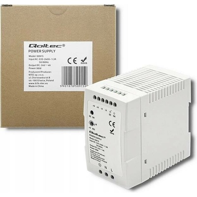 Qoltec Napájecí zdroj na DIN lištu 96W 24V 4A Slim