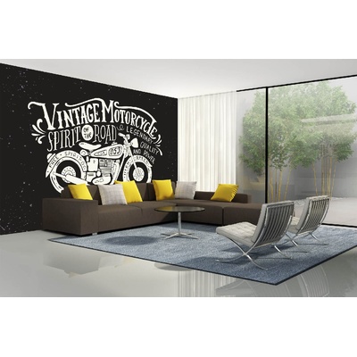 DIMEX ART Самозалепваща се флизелинова фототапета винтидж плакат с мотоциклет 375 x 250 см