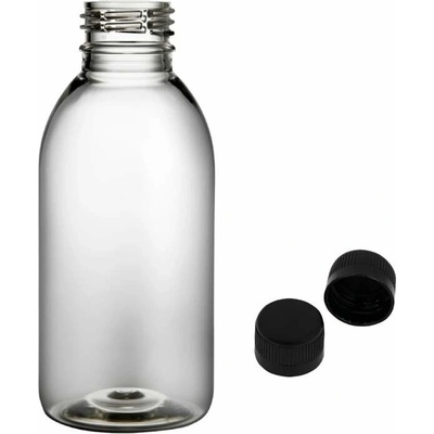 Tera Plastová lahvička čirá s černým uzávěrem 150 ml