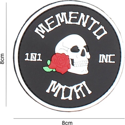 Gumová nášivka 101 Inc Memento Mori - čierna