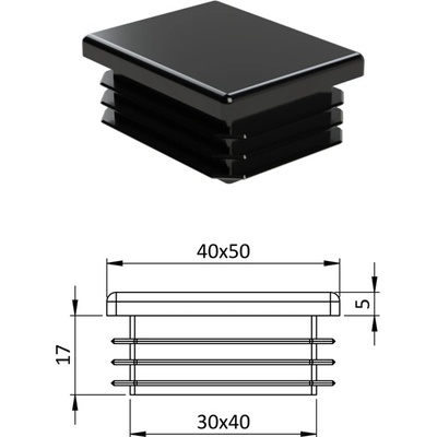 Krytka plastová 40 x 50 mm
