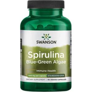 Swanson Spirulina Blue-Green Algae, 500 mg, 90 капсули, Swanson (SWU948)