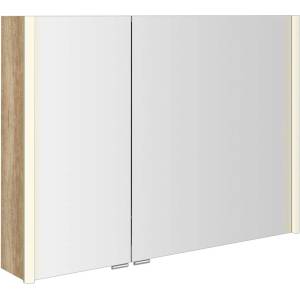 SAPHO Alix - Огледален шкаф с LED осветление 96x70x18 см, 2 врати, дъб Алабама AX196-0022 (AX196-0022)