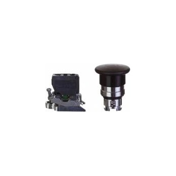 Schneider Electric Safety button 22mm 1Z 0R IP65 self-return black XB4BC21