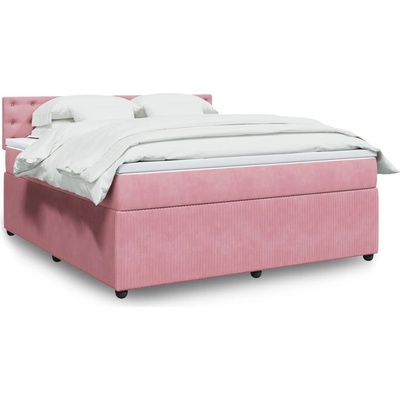 Petrashop 3287823 Boxspring postel s matrací růžová samet Růžová