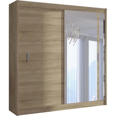EMS Гардероб с огледало SABRINA 180x215 см, дъб сонома (MT0039)