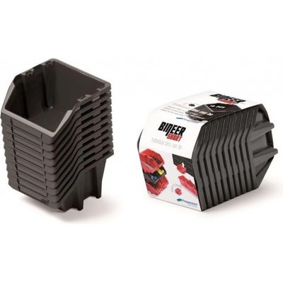 Prosperplast BINEER SHORT SET Plastové úložné boxy 10 kusov, 180x98x118mm, čierny KBISS12