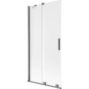 Mexen Velar параван за вана двукрилен плъзгащ се 90 x 150 cm, матирано стъкло, gun metal - 896-090-000-31-95 (896-090-000-31-95)