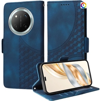 Huawei Honor Magic7 Lite 5G Rhombus Texture Magnetic Wallet Кожен Калъф и Протектор